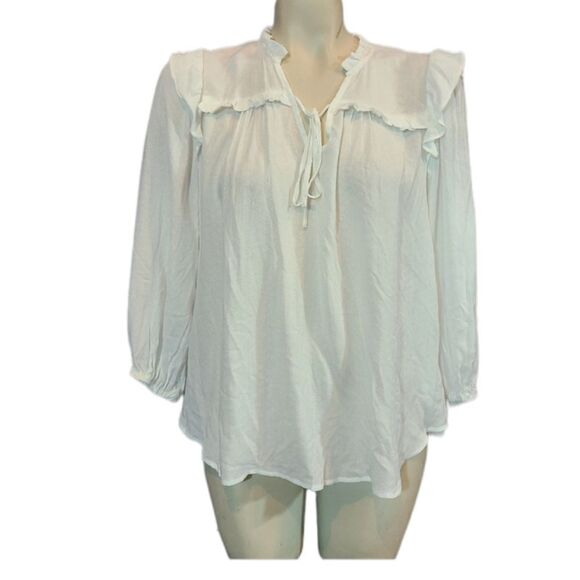 Status by Chenault Ivory Peasant Top Size M - Picture 1 of 5